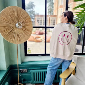 Metallic Pink Smiley Face Sweat Top by 'The Social Club London'