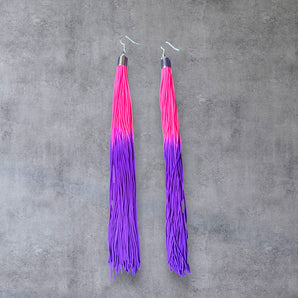 Pink and Purple Ambre Tassel Earrings