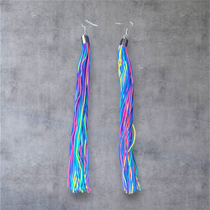 Blue Multicoloured Tassel Earrings