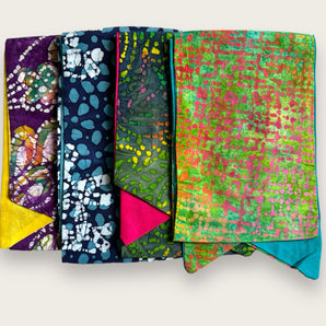 Batik haarsjaals met vier bundels stof
