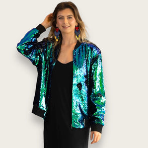 Sequin Jacket Mermaid Green