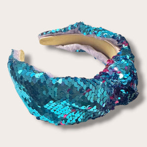 Sequin Headband Turquoise and Pink