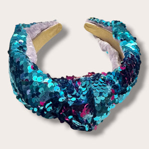 Sequin Headband Turquoise and Pink