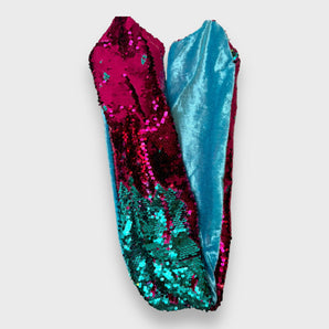 Sequin Wired Pink and Turquoise Hair Wrap