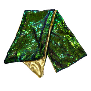 Iridescent Green Sequin Hair Wrap