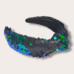 Sequin Headband Green and Black