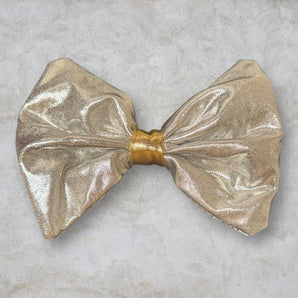 Silver Lame Bow Hair Clip