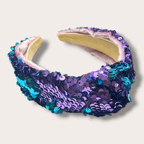 Sequin Headband Turquoise and Purple
