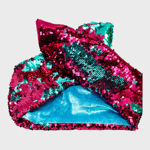 Sequin Wired Pink and Turquoise Hair Wrap