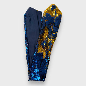 Wired Sequin Blue and Gold Hair Wrap