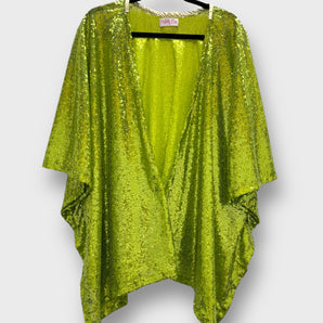 Sequin Kimono Chartreuse Green