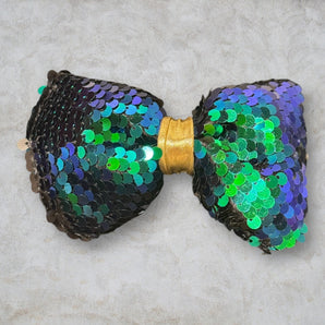 Mermaid Green Sequin Bow Hair Clip
