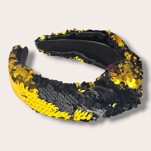 Sequin Headband Black and Gold