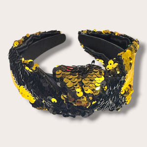 Sequin Headband Black and Gold