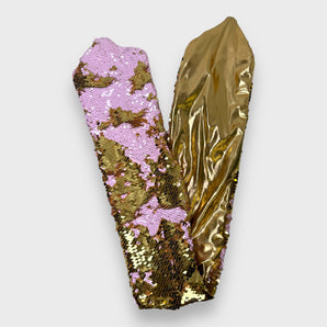 Sequin Wired Pink and Gold Hair Wrap