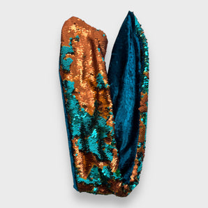 Sequin Wired Copper and Turquoise Hair Wrap