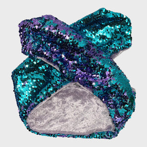Sequin Purple and Turquoise Hair Wrap