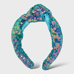 Sequin Headband Iridescent Blue