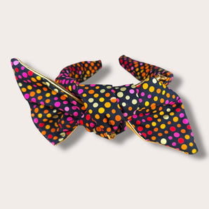 Disco Dots Fabric Bow Headband
