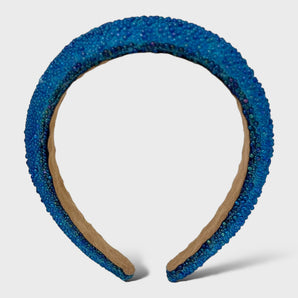Blue Beaded Chrystal Headband Blue