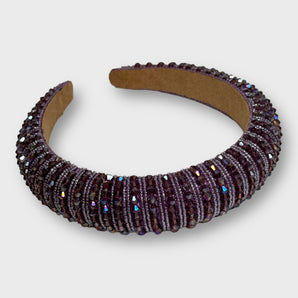 Purple Beaded Crystal Headband