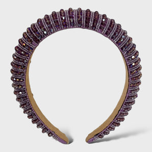 Purple Beaded Crystal Headband