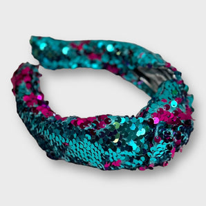 Sequin Headband Pink and Turquoise