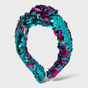 Sequin Headband Pink and Turquoise