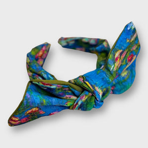 Monet Water Lilies Fabric Bow Headband