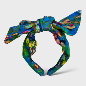 Monet Water Lilies Fabric Bow Headband