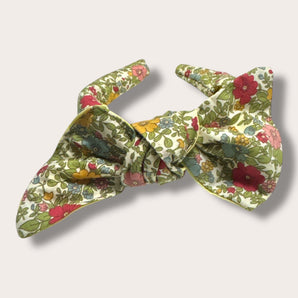 Retro Floral Fabric Bow Headband