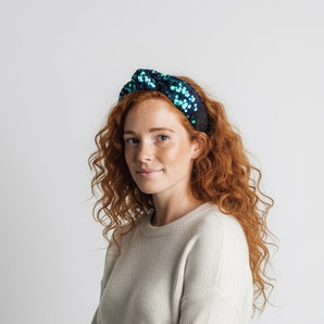 Sequin Headband Green and Black