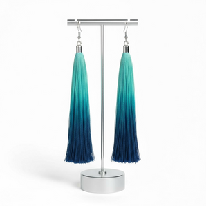 Blue Ambre Tassel Earrings