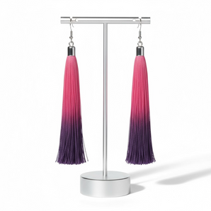 Pink and Purple Ambre Tassel Earrings