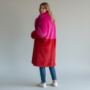 Bamboo Blend Faux Fur Full Length Jacket