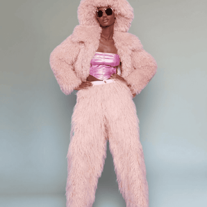 Bamboo Blend Faux Fur Shearling Jacket