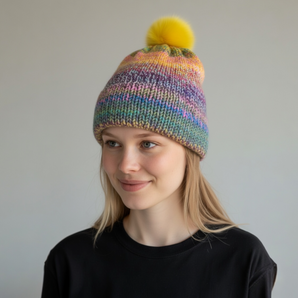 Handmade Knitted Bobble Hat