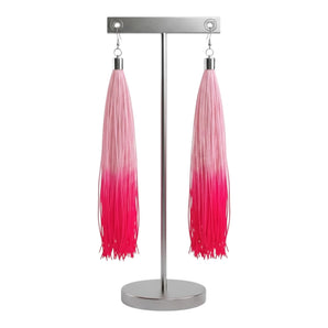 Pink Ambre Tassel Earrings
