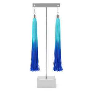 Blue Ambre Tassel Earrings