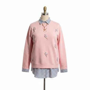 Lightning Bolt Light Pink Sweatshirt