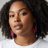 lightning bolt sequin resin earrings 
