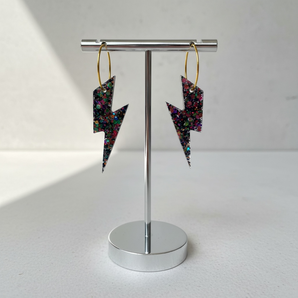 Iridescent Green Resin Earrings