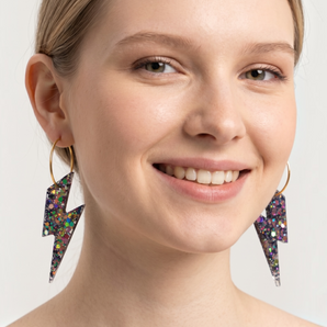 Iridescent Green Resin Earrings