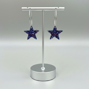 Blue Star Resin Earrings