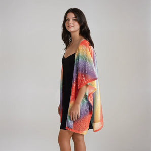 Sequin Kimono Rainbow Pride