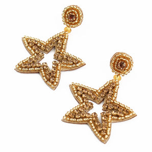 GOLD BEADED STAR DROPS